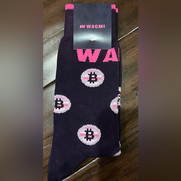 Sockrates Bitcoin Themed Purple and Pink Socks 2 pair - Picture 4 of 4